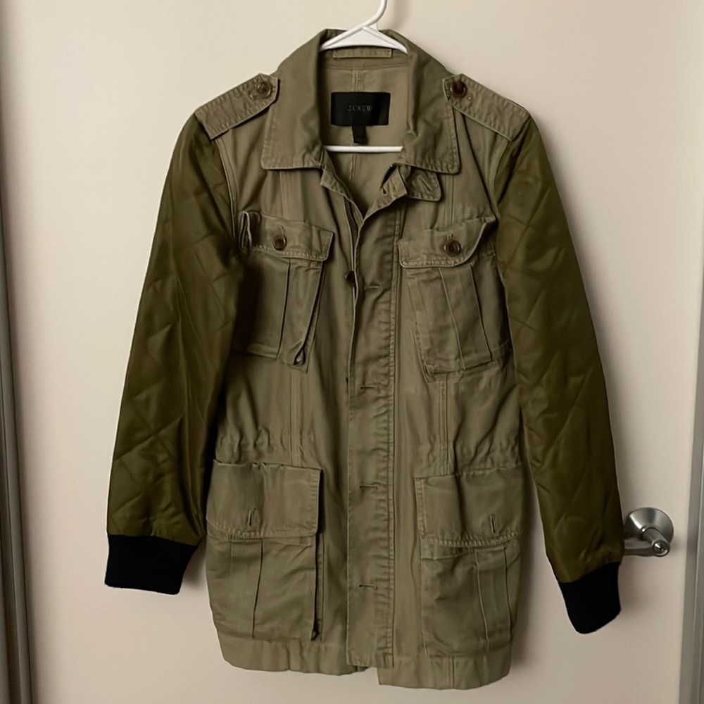 JCrew Quilted Boyfriend Fatigue Jacket - Size S
